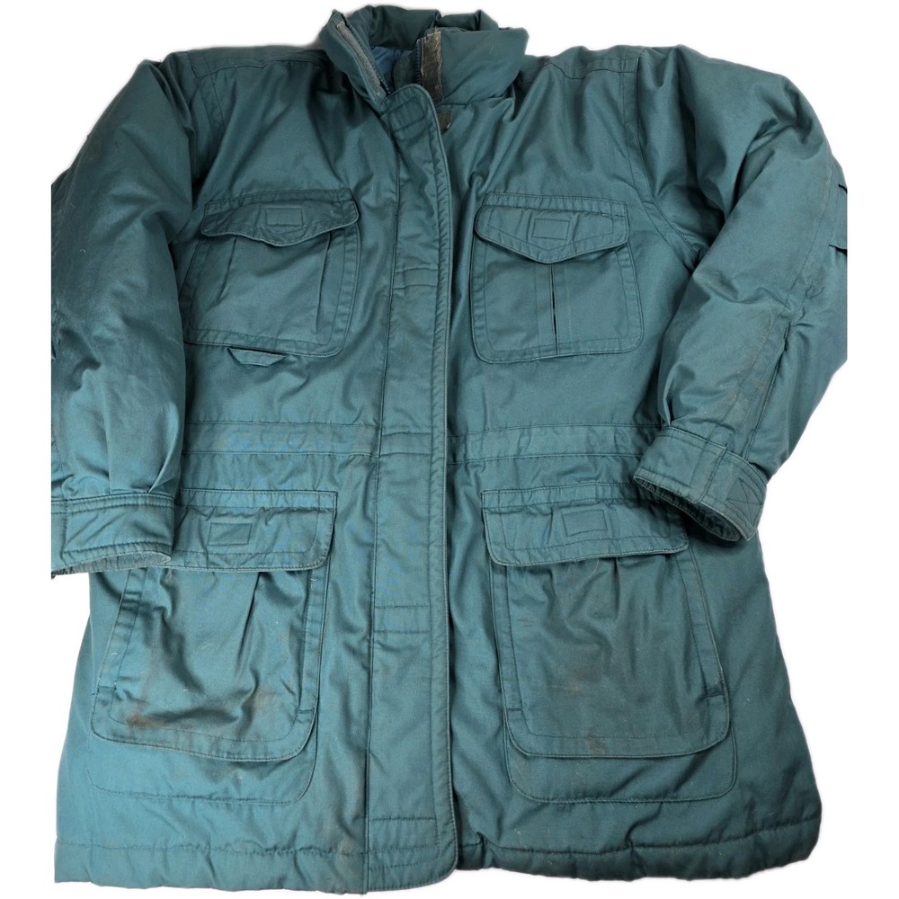 Eddie Bauer Vintage‎ Black Tags Jacket Coat Goosedown Green Women Size L Large